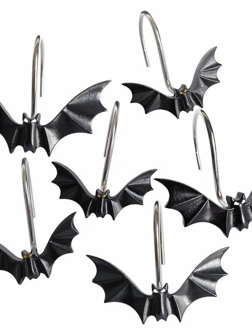 (25) New 8pc Bat shower curtain hooks